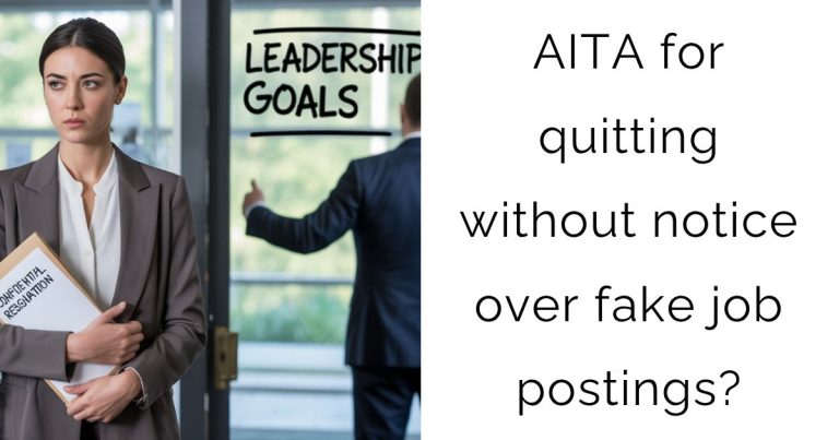 AITA for quitting without notice over fake job postings?