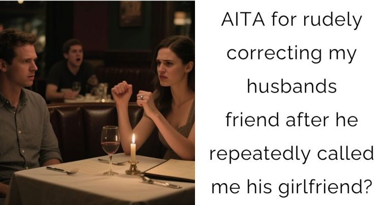 AITA for rudely correcting my husbands friend after he repeatedly called me his girlfriend?