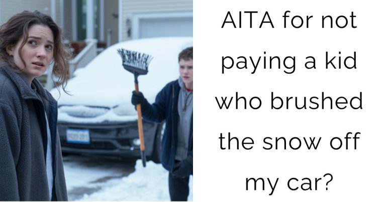 AITA for not paying a kid who brushed the snow off my car?