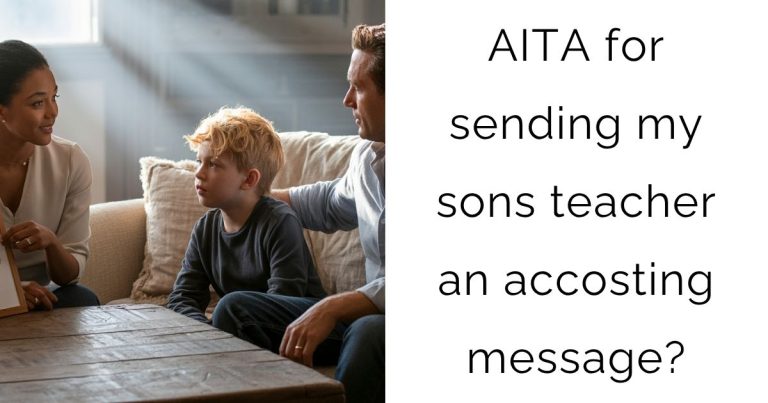 AITA for sending my sons teacher an accosting message?