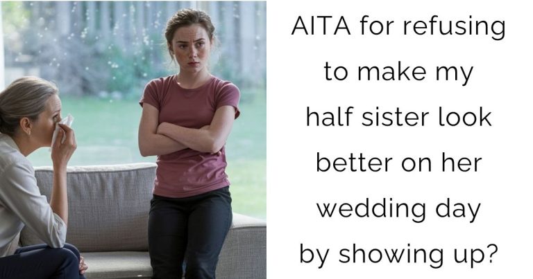 AITA for refusing to make my half sister look better on her wedding day by showing up?