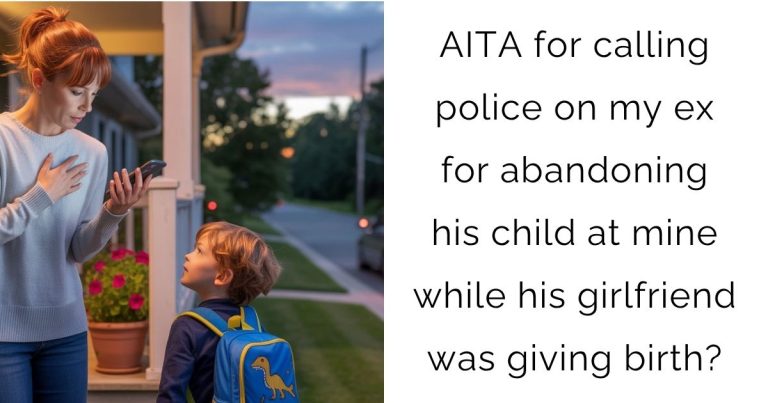 AITA for calling police on my ex for abandoning his child at mine while his girlfriend was giving birth?