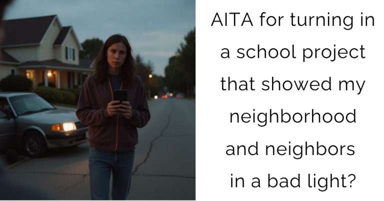AITA for turning in a school project that showed my neighborhood and neighbors in a bad light?