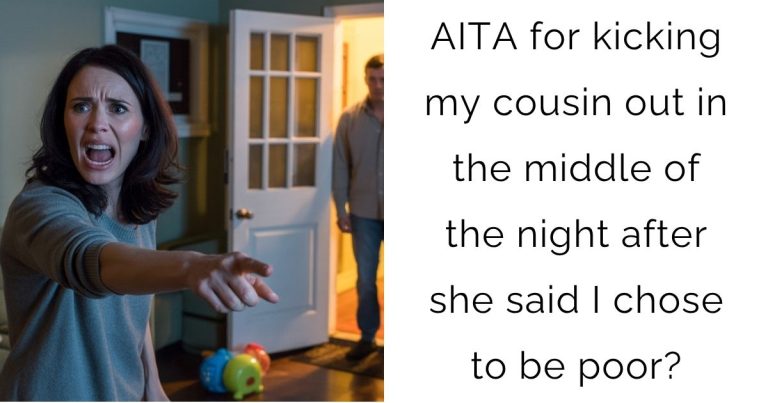 AITA for kicking my cousin out in the middle of the night after she said I chose to be poor?