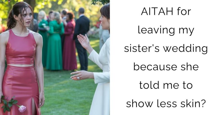AITAH for leaving my sister’s wedding because she told me to show less skin?