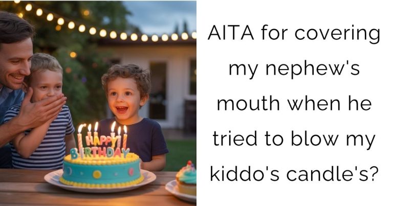 AITA for covering my nephew’s mouth when he tried to blow my kiddo’s candle’s?