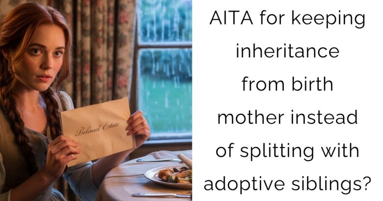 AITA for keeping inheritance from birth mother instead of splitting with adoptive siblings?
