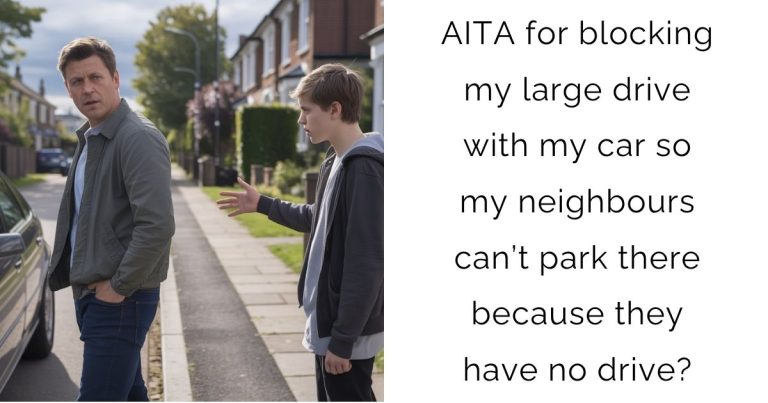 AITA for blocking my large drive with my car so my neighbours can’t park there because they have no drive?