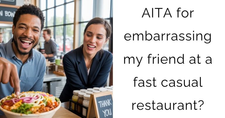 AITA for embarrassing my friend at a fast casual restaurant?