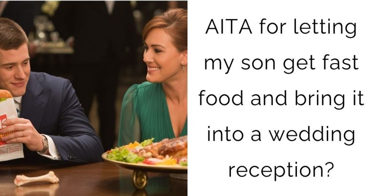 AITA for letting my son get fast food and bring it into a wedding reception?