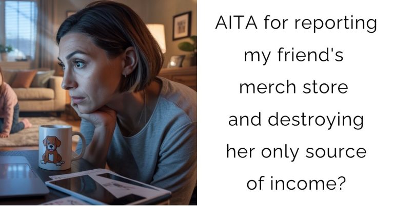 AITA for reporting my friend’s merch store and destroying her only source of income?