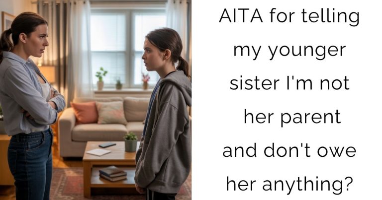AITA for telling my younger sister I’m not her parent and don’t owe her anything?