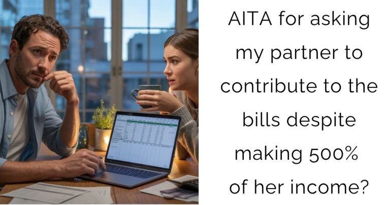 AITA for asking my partner to contribute to the bills despite making 500% of her income?