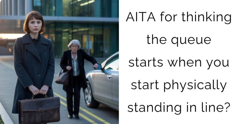AITA for thinking the queue starts when you start physically standing in line?