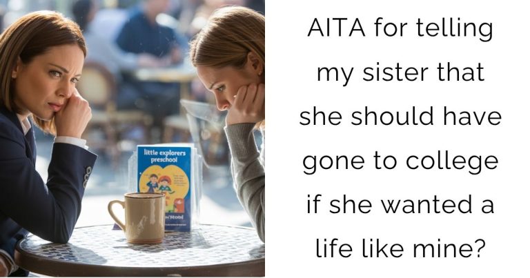 AITA for telling my sister that she should have gone to college if she wanted a life like mine?