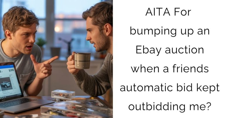 AITA For bumping up an Ebay auction when a friends automatic bid kept outbidding me?