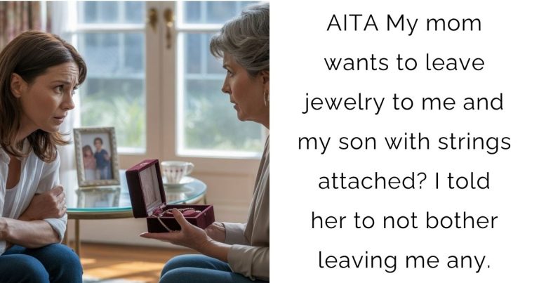 AITA My mom wants to leave jewelry to me and my son with strings attached? I told her to not bother leaving me any.