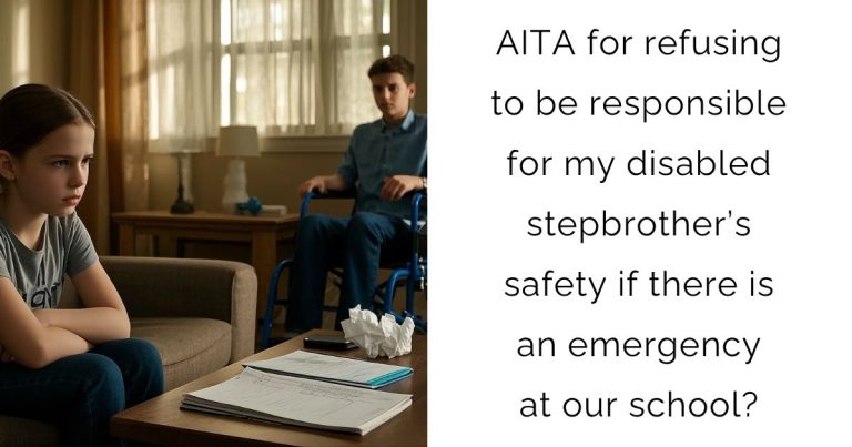 AITA for refusing to be responsible for my disabled stepbrother’s safety if there is an emergency at our school?