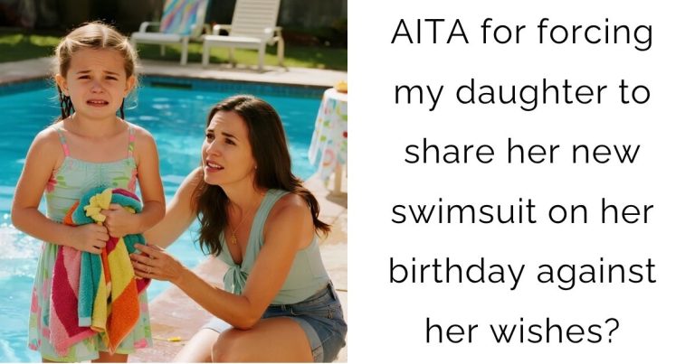 AITA for forcing my daughter to share her new swimsuit on her birthday against her wishes?