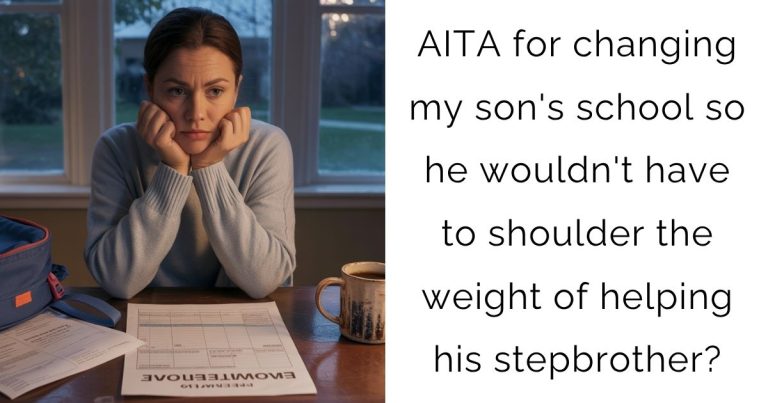 AITA for changing my son’s school so he wouldn’t have to shoulder the weight of helping his stepbrother?