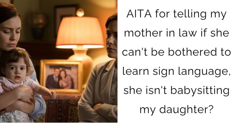 AITA for telling my mother in law if she can’t be bothered to learn sign language, she isn’t babysitting my daughter?