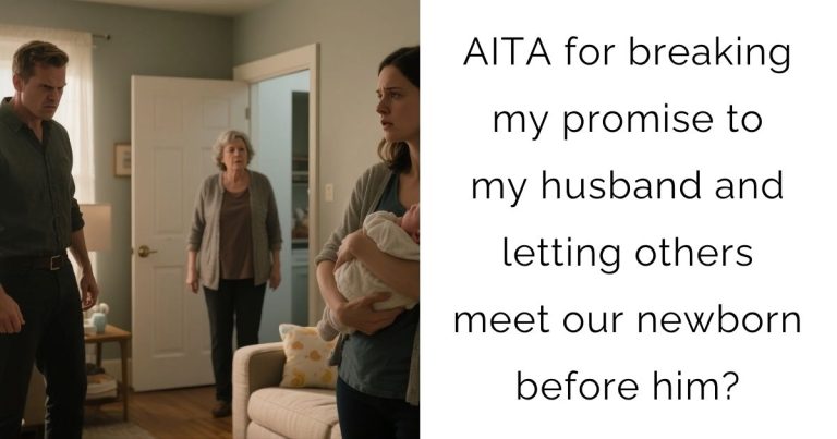 AITA for breaking my promise to my husband and letting others meet our newborn before him?