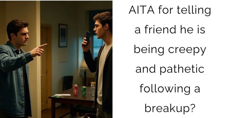 AITA for telling a friend he is being creepy and pathetic following a breakup?
