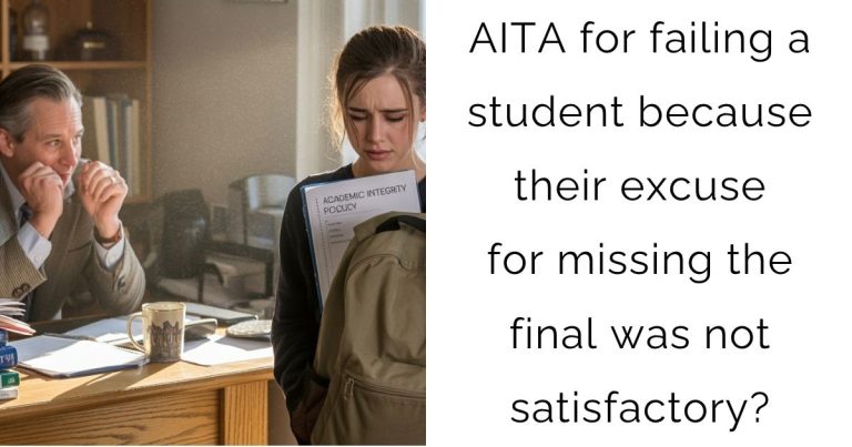 AITA for failing a student because their excuse for missing the final was not satisfactory?