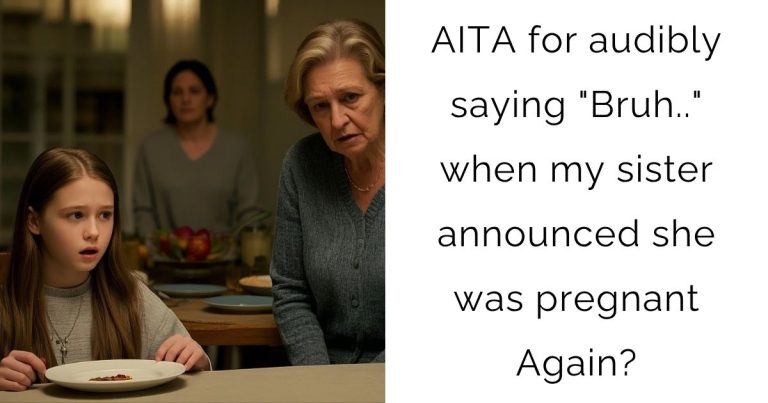 AITA for audibly saying “Bruh..” when my sister announced she was pregnant Again?