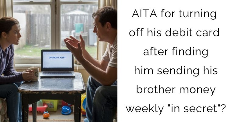 AITA for turning off his debit card after finding him sending his brother money weekly “in secret”?