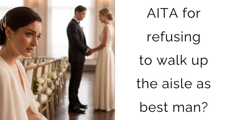 AITA for refusing to walk up the aisle as best man?