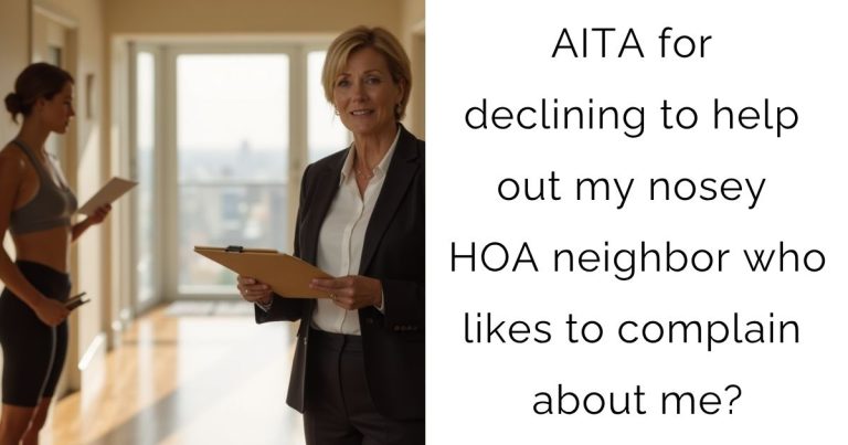 AITA for declining to help out my nosey HOA neighbor who likes to complain about me?