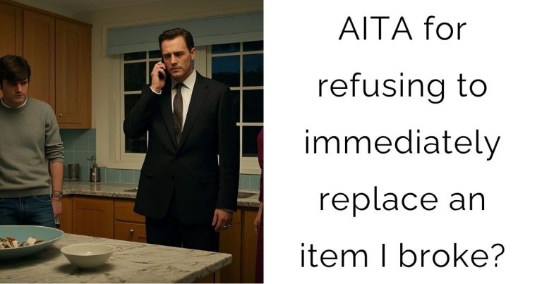 AITA for refusing to immediately replace an item I broke?