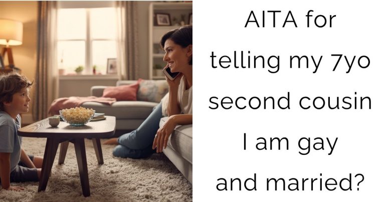 AITA for telling my 7yo second cousin I am gay and married?