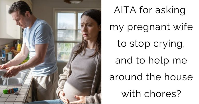 AITA for asking my pregnant wife to stop crying, and to help me around the house with chores?