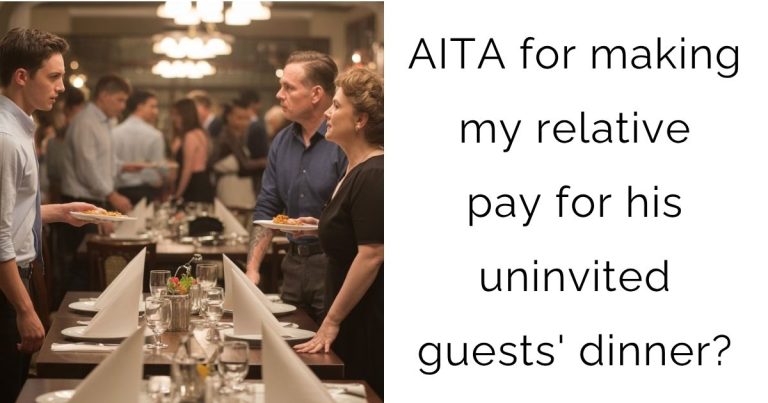AITA for making my relative pay for his uninvited guests’ dinner?