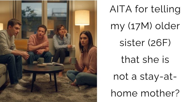 AITA for telling my (17M) older sister (26F) that she is not a stay-at-home mother?