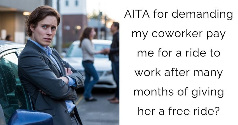 AITA for demanding my coworker pay me for a ride to work after many months of giving her a free ride?