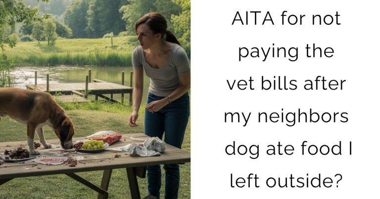 AITA for not paying the vet bills after my neighbors dog ate food I left outside?