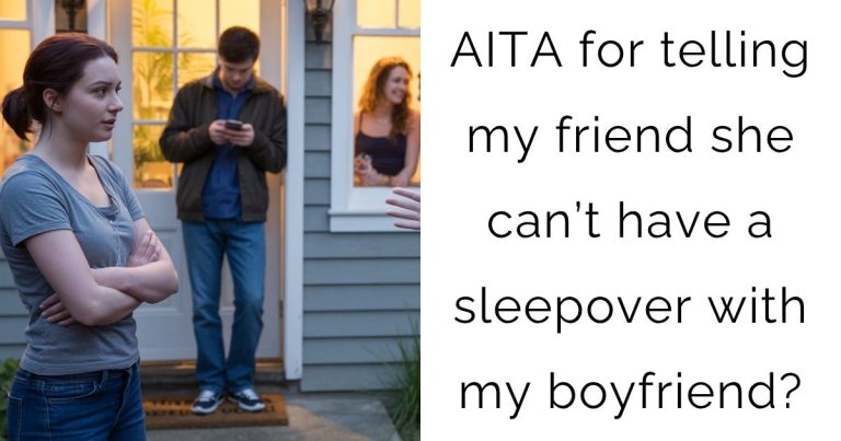 AITA for telling my friend she can’t have a sleepover with my boyfriend?