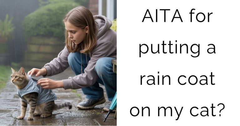 AITA for putting a rain coat on my cat?