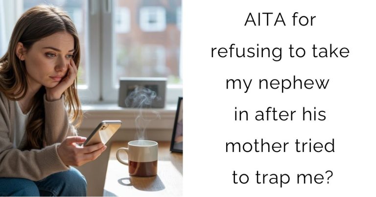 AITA for refusing to take my nephew in after his mother tried to trap me?