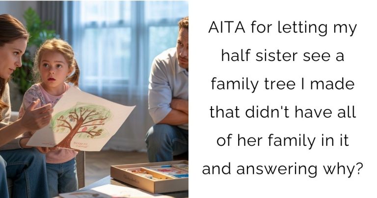 AITA for letting my half sister see a family tree I made that didn’t have all of her family in it and answering why?