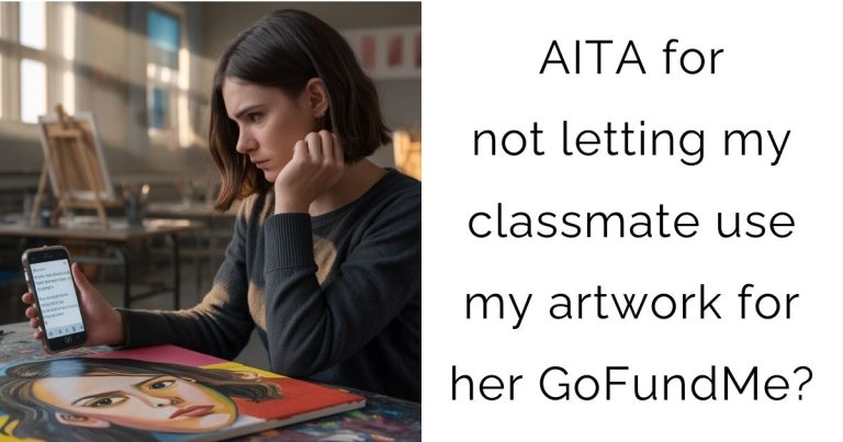AITA for not letting my classmate use my artwork for her GoFundMe?