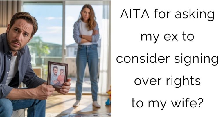 AITA for asking my ex to consider signing over rights to my wife?