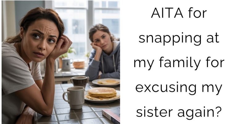 AITA for snapping at my family for excusing my sister again?