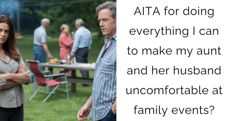 AITA for doing everything I can to make my aunt and her husband uncomfortable at family events?