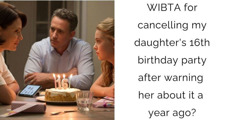 WIBTA for cancelling my daughter’s 16th birthday party after warning her about it a year ago?