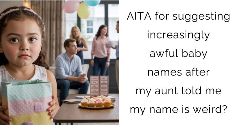 AITA for suggesting increasingly awful baby names after my aunt told me my name is weird?