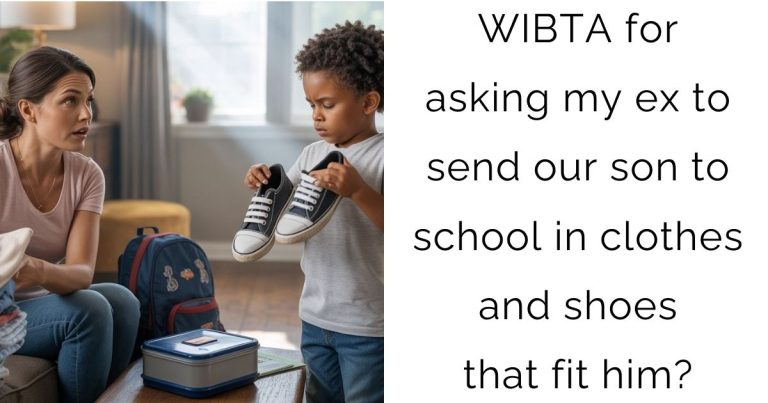 WIBTA for asking my ex to send our son to school in clothes and shoes that fit him?